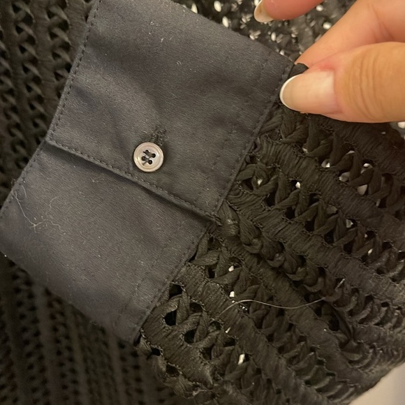 Jones NY Sport NWOT semi sheer button down top long sleeved L (pairing) - Picture 6 of 13